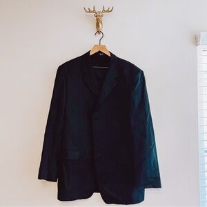 JONES New York Men's Dark Navy Blue/Blackish 100% Wool Blazer Jacket Size Large